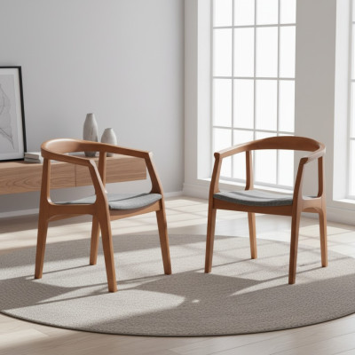 Chaises de cuisine Chaises de salle à manger Chaises en bois Marron Chaises 2 pièces