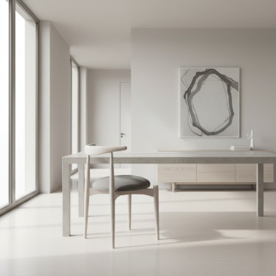 Chaise de cuisine Chaise de salle à manger Chaise en bois sans accoudoirs Beige Bois Moderne