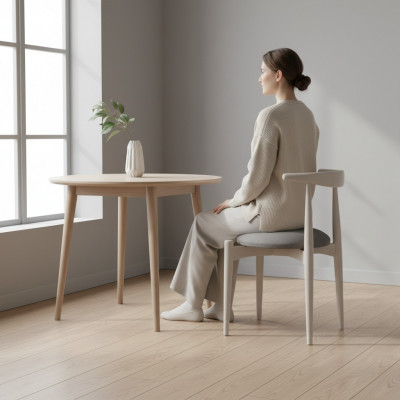 Ensemble de sièges Chaises de cuisine Chaises de salle à manger Chaises en bois 4 pièces Chaises beige.