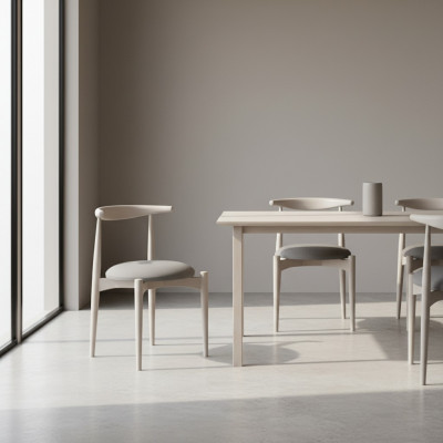 Ensemble de sièges Chaises de cuisine Chaises de salle à manger Chaises en bois 4 pièces Chaises beige.