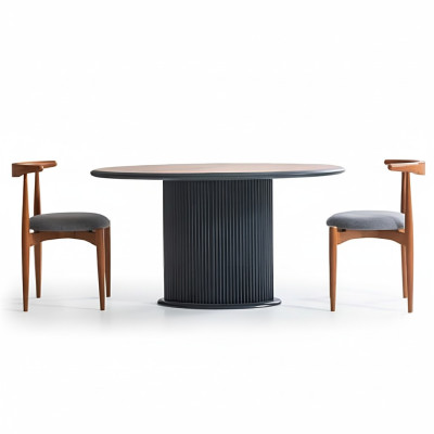 Ensemble de salle à manger moderne complet Ensemble de salle à manger Table à manger Chaises 3 pièces Marron