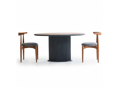 Ensemble de salle à manger moderne complet Ensemble de salle à manger Table à manger Chaises 3 pièces Marron