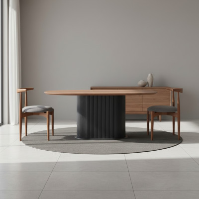 Set de salle à manger Complet e Salle à manger Table de salle à manger Chaises 5pcs Marron Classique