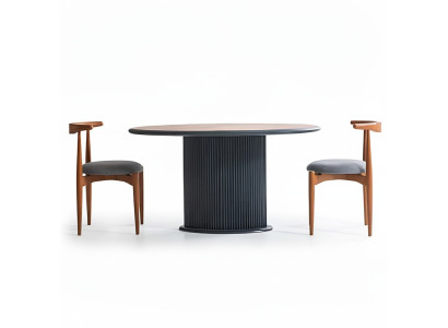 Set de salle à manger Complet e Salle à manger Table de salle à manger Chaises 5pcs Marron Classique