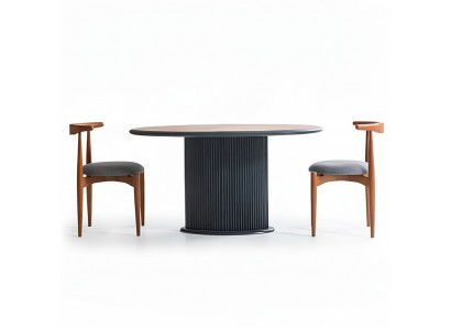 Set de salle à manger Complet e Salle à manger Table de salle à manger Chaises 5pcs Marron Classique