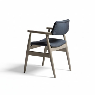 Chaise rembourrée Chaise de salle à manger Chaise en bois Chaise de cuisine Gris Meubles en bois