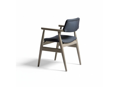 Chaise rembourrée Chaise de salle à manger Chaise en bois Chaise de cuisine Gris Meubles en bois