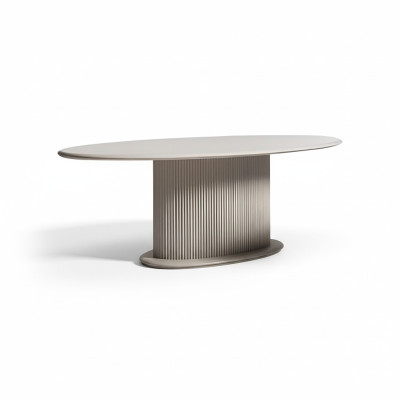 Table de salle à manger de luxe Table à manger Table Bois Beige Table en bois de salle à manger