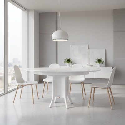 Table de salle à manger extensible Table de salle à manger Bois Table en bois Table Blanche