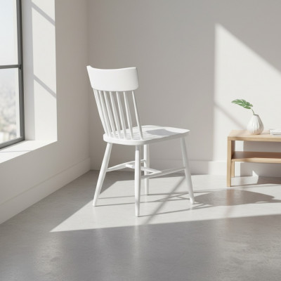 Suite chaises en bois Chaises de cuisine Chaises de salle à manger Ensemble de 2 pièces Bois blanc
