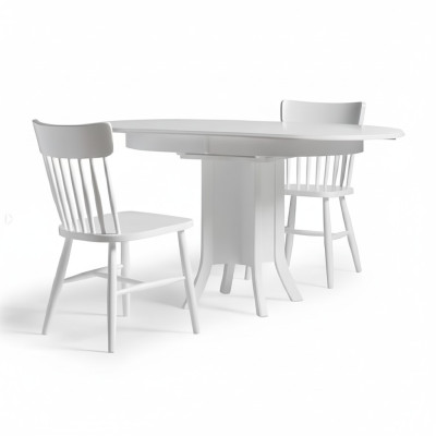 Table de salle à manger Table de salle à manger extensible Bois Table en bois Table blanche Espace repas