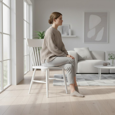 Chaises de salle à manger Groupe de chaises en bois Chaises de cuisine Ensemble de 6 pièces Blanc Bois
