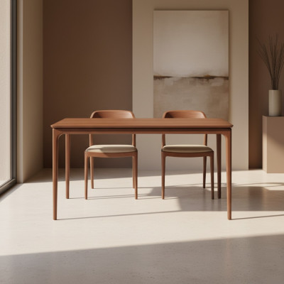 Table de salle à manger classique Table de salle à manger Marron Bois Table en bois Table 130 cm