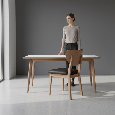 Suite chaises en bois Chaises de cuisine Chaises de salle à manger Tissu 2 pièces Marron Bois