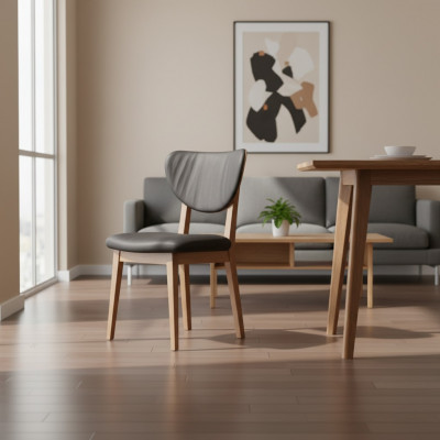 Suite chaises en bois Chaises de cuisine Chaises de salle à manger Tissu 2 pièces Marron Bois