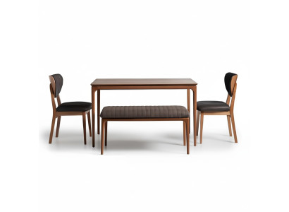 Ensemble de salle à manger Ensemble de salle à manger Bois Salle à manger Table de salle à manger Chaises 3pcs Marron