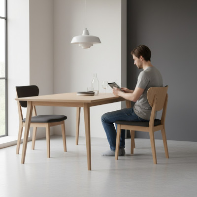 Chaises de salle à manger Ensemble Chaises en bois Chaises de cuisine Tissu 4 pièces Marron Bois