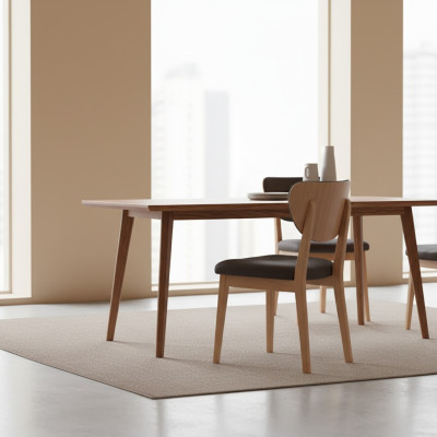Ensemble salle à manger en bois, salle à manger, table à manger, chaises 7pcs, zone de repas brune.