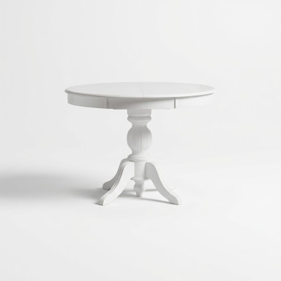 Table ronde de salle à manger Table de salle à manger extensible Table en bois Table blanche