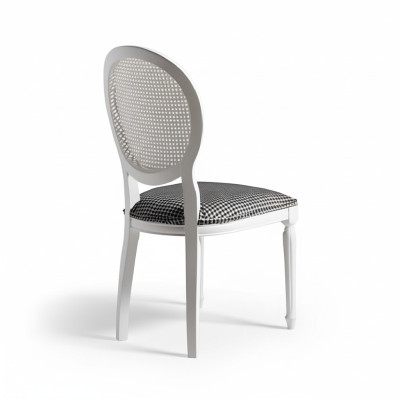 Chaise rembourrée - chaise en bois blanc - chaise de salle à manger - chaise de cuisine - chaise en bois.
