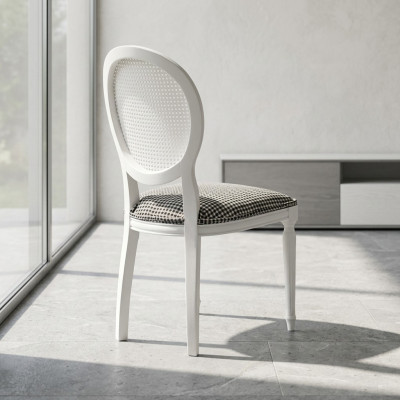 Chaises de salle à manger Groupe de chaises rembourrées Chaises de cuisine Ensemble de 2 pièces Blanc Bois