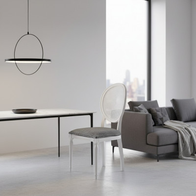 Suite de chaises de salle à manger Chaises rembourrées Chaises de cuisine Ensemble de 4 pièces Blanc Bois