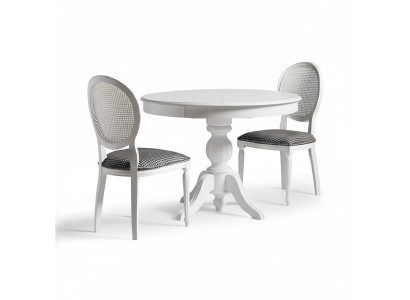 Ensemble salle à manger en bois Table à manger Chaises 5 pièces Espace repas blanc