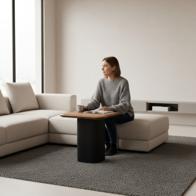 Table d'appoint Table basse Table basse Table de canapé Bois Marron Design de table
