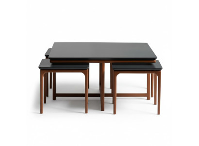 Groupe de tables basses Tables d'appoint Table basse et Tables de canapé En bois Noir