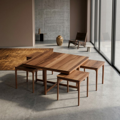 Complete e Coffee tables Side tables Coffee table e Sofa tables Brown Complète de tables basses Tables d'appoint Table basse de café et tables de canapé Marron