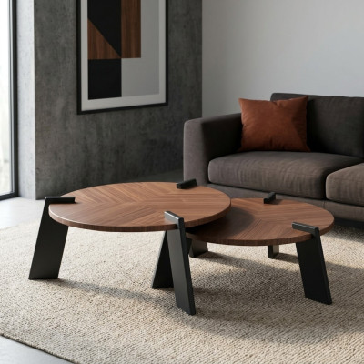 Table de canapé Table basse Table basse Table d'appoint Bois Marron Design de table