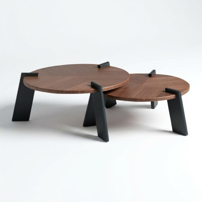 Table de canapé Table basse Table basse Table d'appoint Bois Marron Design de table