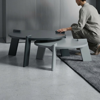 Table basse Table basse Table de canapé Table d'appoint Bois Gris Table Design