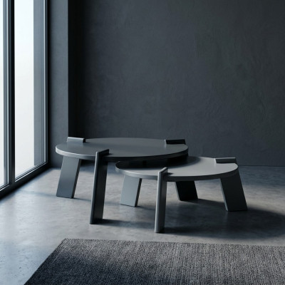 Table basse Table basse Table de canapé Table d'appoint Bois Gris Table Design