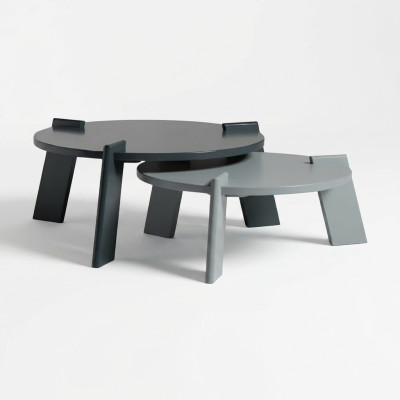 Table basse Table basse Table de canapé Table d'appoint Bois Gris Table Design