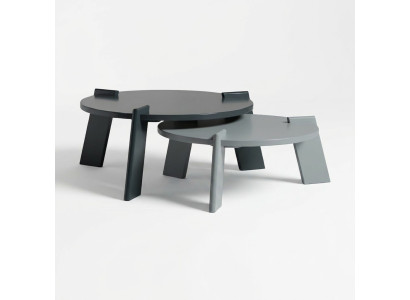 Table basse Table basse Table de canapé Table d'appoint Bois Gris Table Design