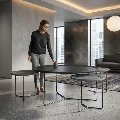 Table basse Table basse Groupe Table basse Table de canapé Table d'appoint Table noire