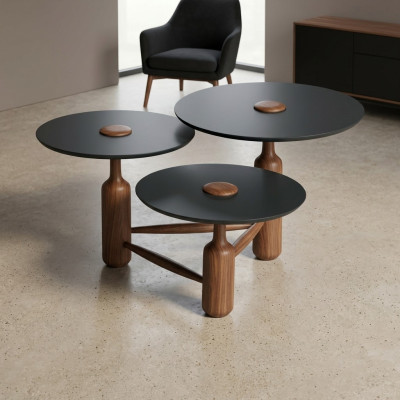 Complet Table à café Table basse Table basse Table d'appoint Bois Brun