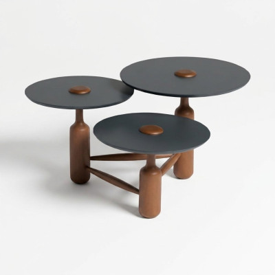 Complet Table à café Table basse Table basse Table d'appoint Bois Brun