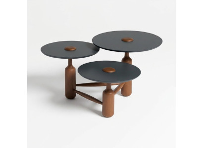 Complet Table à café Table basse Table basse Table d'appoint Bois Brun