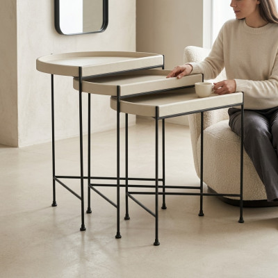 Tables d'appoint complètes table basse beige tables basses Canapé