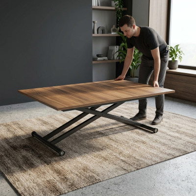Table à manger Table basse Table extensible Bois Marron Table basse 120 cm