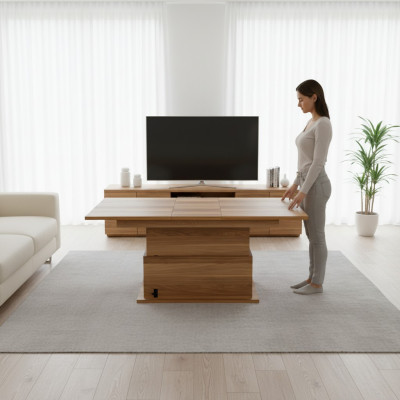 Table basse Table à manger extensible Table Bois Marron Table basse Meubles
