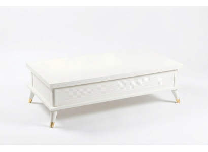 Table basse blanche Table basse Table à manger extensible Table en bois Marron