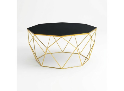 Table basse moderne Table basse Table de canapé Table d'appoint Verre Or Table