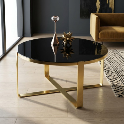 Table basse Table basse Table basse moderne Table d'appoint en verre et or