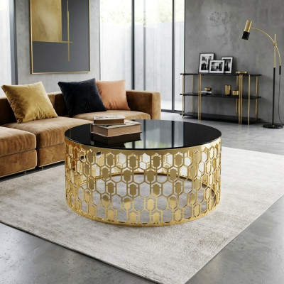 Table de canapé Table basse Table basse Table d'appoint Table en or Table moderne en verre