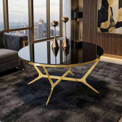 Table Salon Table basse Table de canapé Table basse Table d'appoint Or