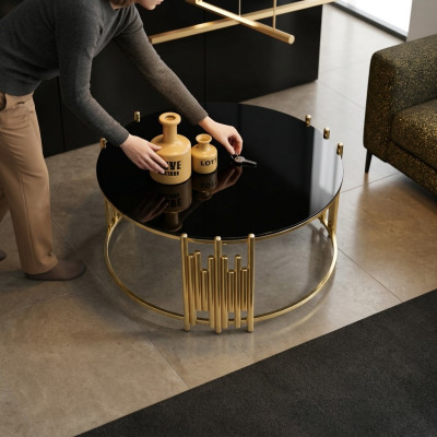Salon Table basse Table basse Table d'appoint Table basse Table de canapé en or