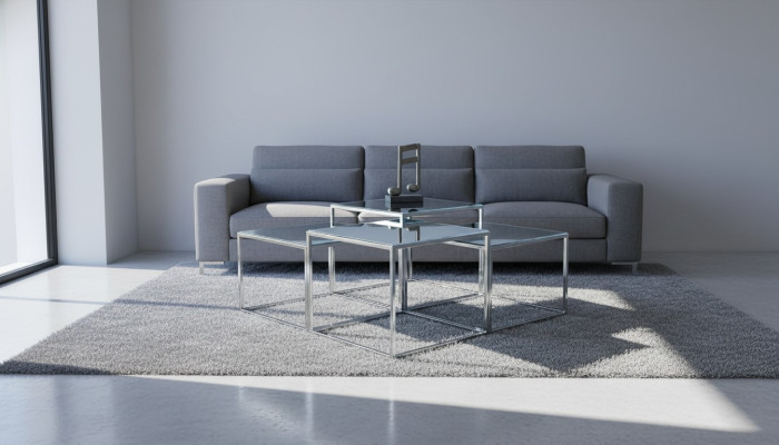 Table basse en argent Table basse Table d'appoint Table de canapé Table de salon